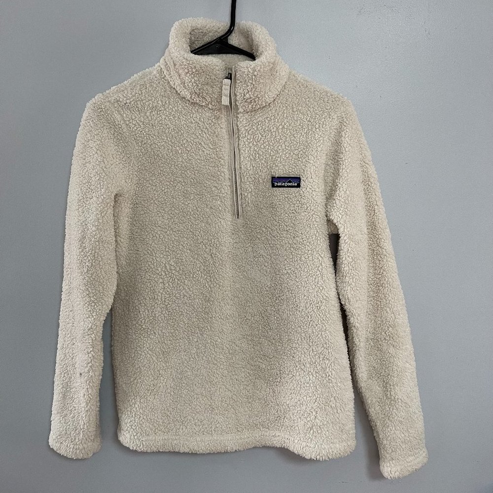 Patagonia Womens peach fluffy long sleeve half zip pullover sweater, Size Small
